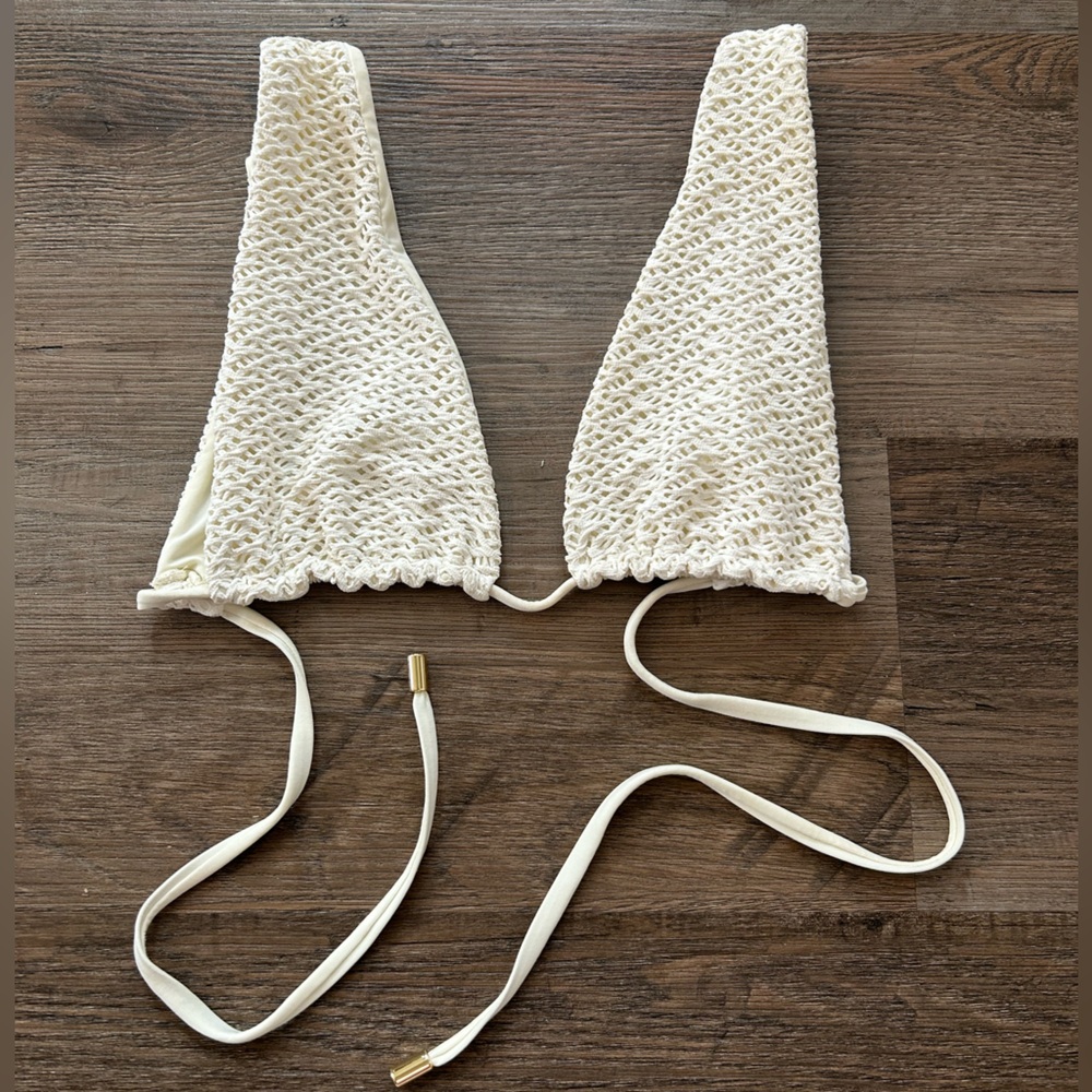 Monday Swimwear Cream Crochet Top S
